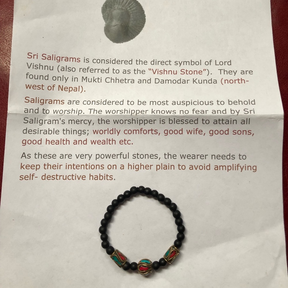 New Authentic  Black Saligrama Stone bracelet.